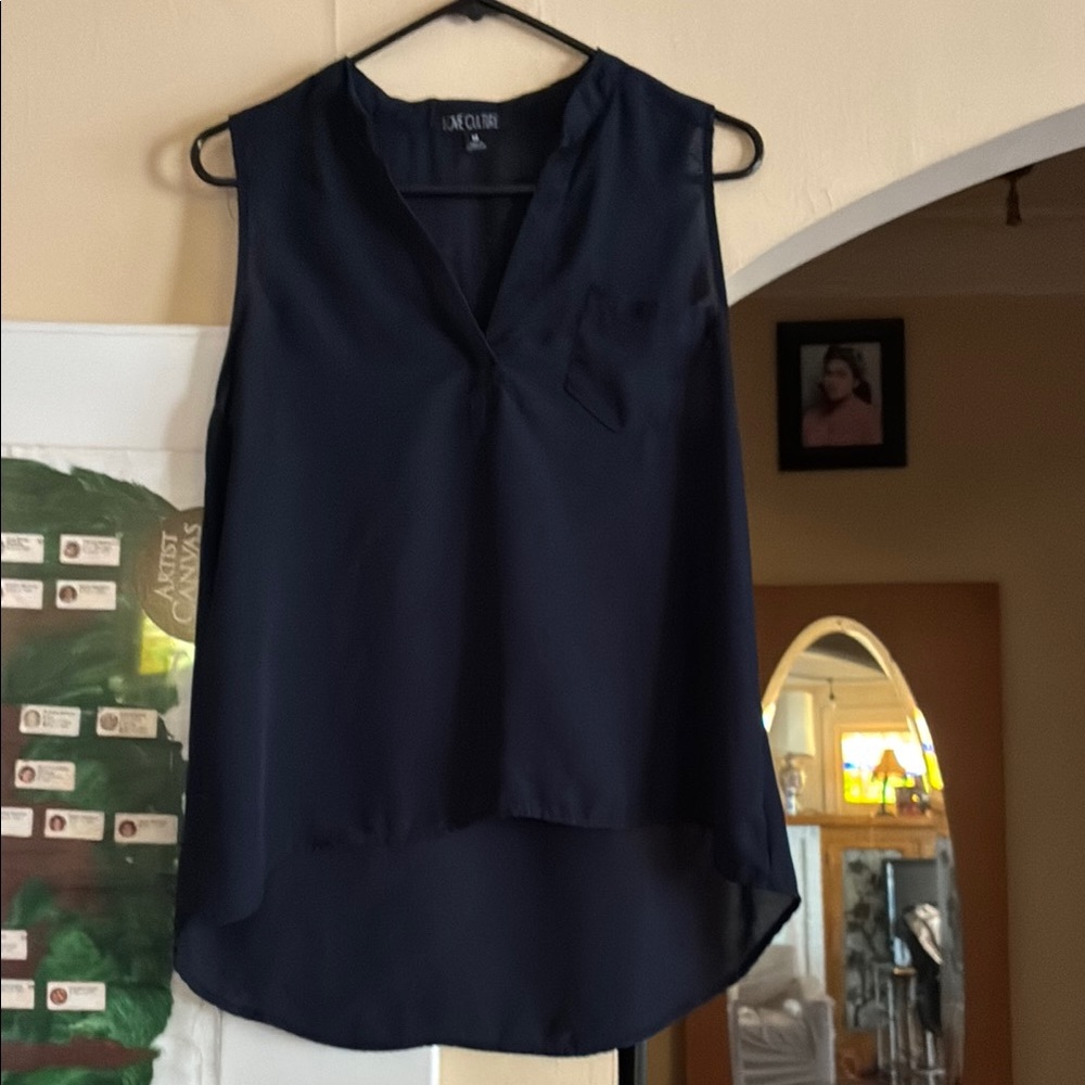 Love Culture Sleeveless Asymmetrical Blouse